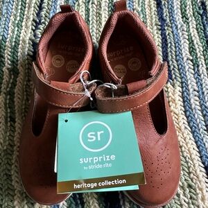 Stride Rite Brown Dress Shoes with Velcro Strap